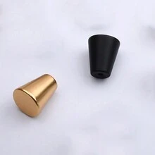 1 件實心櫃門抽屜把手單孔大圓形旋鈕 - 黑色 - 查看 1