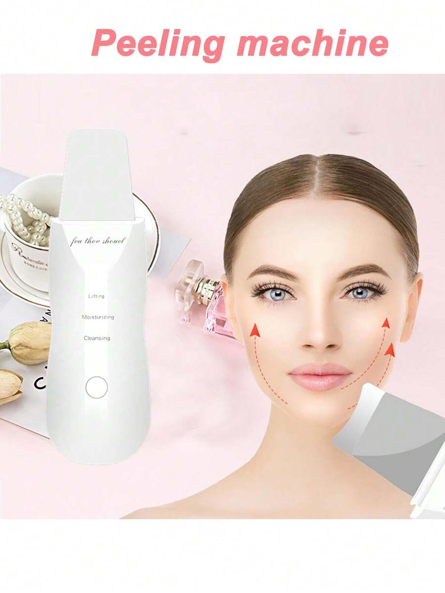 At-Home Vibrating Dead Skin Remover Blackhead Suction Pore Cleansing Spatula Scrubber Device - White - View 1