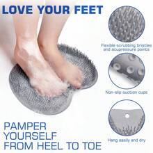 1 Gói Gương sen Chân Máy chà sàn Tấm lót Trở lại Máy chà sàn Trở lại Tẩy da chết Gương sen Tấm lót Gắn trên tường Chống trượt Cốc hút Chân Máy chà sàn Thích hợp Dành Cho Nam Và Nữ , Cải thiện Tuần hoàn máu Và Giảm nhẹ Đau chân - Không trượt Sự Hút - Xám - Xem 3
