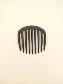 1pc Bagged Medium Size 9 Teeth Glossy Leopard Print Plastic Hair Comb, Suitable For Daily Use - Black - View 3