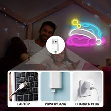 卡通霓虹燈標誌 Led 壁燈裝飾女孩臥室、遊戲室、派對、usb 供電、聖誕生日禮物