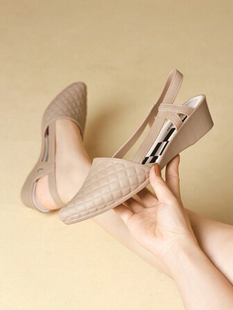 Fashionable And Casual Women\ PVC Wedge Heel Antiskid And Breathable Sandals Soft-Soled Work Plastic Shoes For Four Seasons And Outdoor Wearing