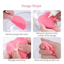 MAANGE 50pcs Of Compressed Wood Pulp Face Wash Pouches,Heart-Shaped Face Cleaning Puff,Easy Carrying Makeup Tools For Travel,Skincare,Room Decor,Home Decor,Bedroom Decor,Bathroom,Christmas Gifts,Bathroom Decor,Travel,Travel Stuff,Wedding,Christmas Party,Mom Gifts,Home,Room,House Decor,Christmas Gift,Gifts For Mom,Birthday,Pink Room Decor,Living Room Decor,Bedroom,Gifts For Men,Dad Gifts,Mushroom,New Years,Mom,Accessories,Gifts For Dad,Friends,Funny Gift - Pink - View 3