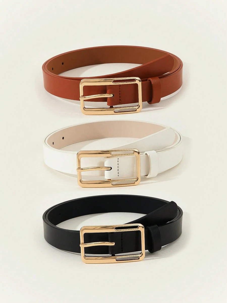 3入組女性時尚扣帶套裝,適用於連衣裙、牛仔褲和優雅裝束