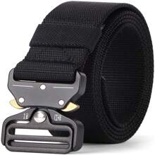 Cinturón Táctico Con Hebilla De Metal - Negro - Ver 1
