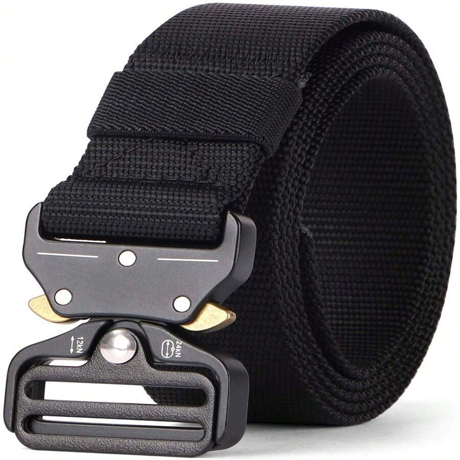 Cinturón Táctico Con Hebilla De Metal - Negro - Ver 1