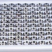 20pcs/pack Fashionable Stainless Steel Gold Silver Black Striped Ring, Suitable For Men's Daily Wear, Party, Gifts, Accessory