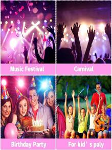 Conjunto de 12 Peças Varinhas Fluorescentes Luminosas de Fibra Óptica, Fornecimentos Luminosos de Festa, Fornecimentos de Festa com Cores Variadas, Adequado para Casamento Adulto, Vários Feriados e Festas