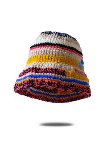 1頂女式手工編織多色防寒防風暖冬斗帽 - 彩色 - 查看 4