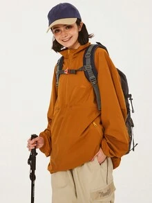 Của phụ nữ Ngoài trời Giải trí Thể thao Chống gió & Không thấm nước Áo khoác Áo khoác giỏ Đối với Mùa Thu & Mùa Đông - trái cam - Xem 3