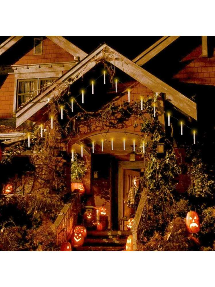Set 6 Candele LED Con Telecomando E Timer – Alte 25 Cm – Effetto Fiamma Tremolante – Per Camino, Natale E Matrimoni (Beige)