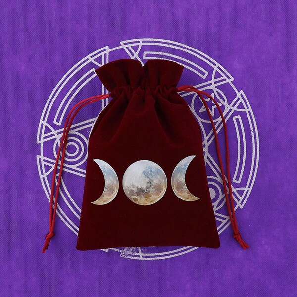1pc 13x18cm Color Tarot Card Velvet Storage Bag Tarot Dice Organizer Drawstring Holder Bag Jewelry Pouch for Tarot Enthusiasts Hand Gift Bag Used to protect card and board games