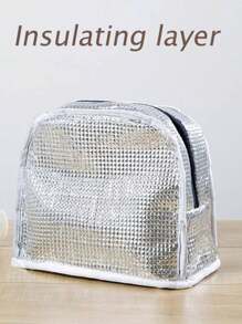 1入便當袋,保溫鋁箔材質,適用於廚房和野餐,附有手把