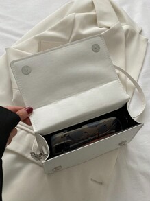 Mini Bolso De Hombro A Cuadros Minimalista De Moda - Blanco - Ver 8