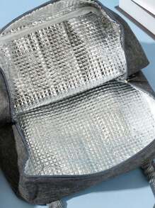 1入便當袋,保溫鋁箔材質,適用於廚房和野餐,附有手把