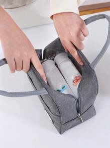 1入便當袋,保溫鋁箔材質,適用於廚房和野餐,附有手把