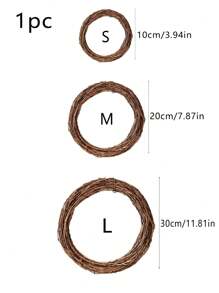 1 件聖誕花圈由藤蔓製成,有 3 種尺寸,木製工藝花圈適合 Diy 節日、婚禮裝飾