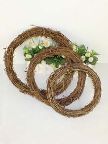 1 件聖誕花圈由藤蔓製成,有 3 種尺寸,木製工藝花圈適合 Diy 節日、婚禮裝飾