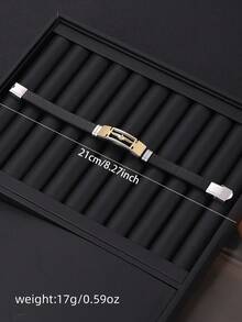 朋克潮流街風格老鷹黑底紋理鈦鋼皮革手鍊 - 黑色 - 查看 2