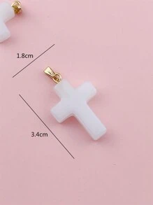 5 Cái/bộ Kính Chữ Thập Sáng Tạo Tự Làm Mặt Dây Chuyền Cho Nữ Để Tự Làm Trang Sức Làm - xanh quân đội - Xem 6