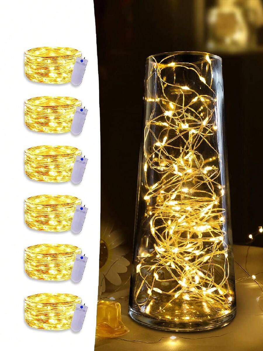 1入組/2入組/6入組-小仙女燈,led 電池操作小仙女燈,10.5 英尺30 Led彈性螢火蟲mason Jar燈迷你串燈適用於diy婚禮派對臥室聖誕節裝飾,假日派對裝飾燈聖誕樹裝飾燈(暖白色)