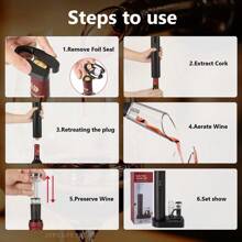 Automatic Electric Wine Opener Set with Foil Cutter - Perfect for Parties and Wine Lovers - Kitchen Accessories Gift