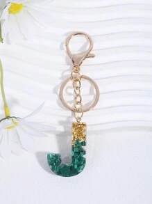 派对 1 件女士孔雀石水晶树脂滴胶英文字母吊坠适用于包包配饰、钥匙扣、礼物汽车配饰包包饰品学院风可爱哥特 Y2k - 綠色 - 查看 27