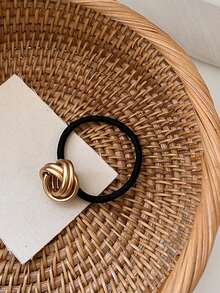 1 Pieza Diadema Coreana De Metal Y Estilo Geométrico, Con Diseño Retro Y De Moda. Perfecta Para El Uso Diario - Negro - Ver 4