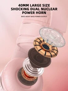 9d環繞聲hifi級音樂耳機支援通話、語音、音樂、長續航力、運動防汗、電競低延遲、行動靈活、全相容設備連接 - 粉色 - 查看 4