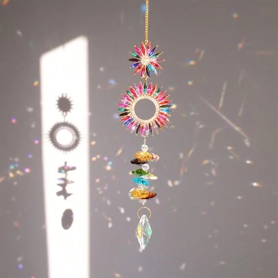 Đồ trang trí cửa sổ bằng pha lê thủy tinh nhiều màu, thích hợp cho nhà/vườn//Halloween/quà tặng Ngày của Mẹ, trang trí nhà cửa, trang trí phòng, trang trí tường