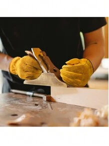 Protective Gloves Cowhide Leather Welding Labor Protection Gloves Garden Work Handling Gloves - Yellow - View 5