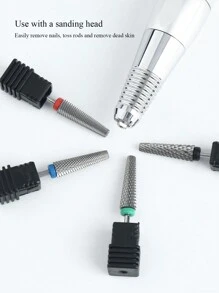 適用於移除指甲油膠、光療膠、指甲延伸、水晶粉指甲延伸,1入組加長錐形鎢鋼修甲打磨頭,增強硬度,鎢鋼材質,4種牙數可選擇,支援左右雙向方便雕刻和打磨,更寬闊的指甲表面,優化指甲去除速度,適合家庭使用和專業美甲沙龍專屬 - 綠色 - 查看 5