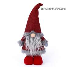 Cute Braided No Face Doll With Grid Cap Forest Man Plush Table Decoration For Home - dwarf - View 2