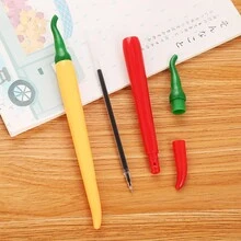 3 Piezas Bolígrafos Creativos Y Realistas Con Forma De Chile Neutral - Multicolor - Ver 4