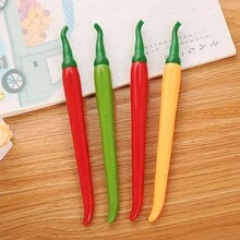 3 Piezas Bolígrafos Creativos Y Realistas Con Forma De Chile Neutral - Multicolor - Ver 2
