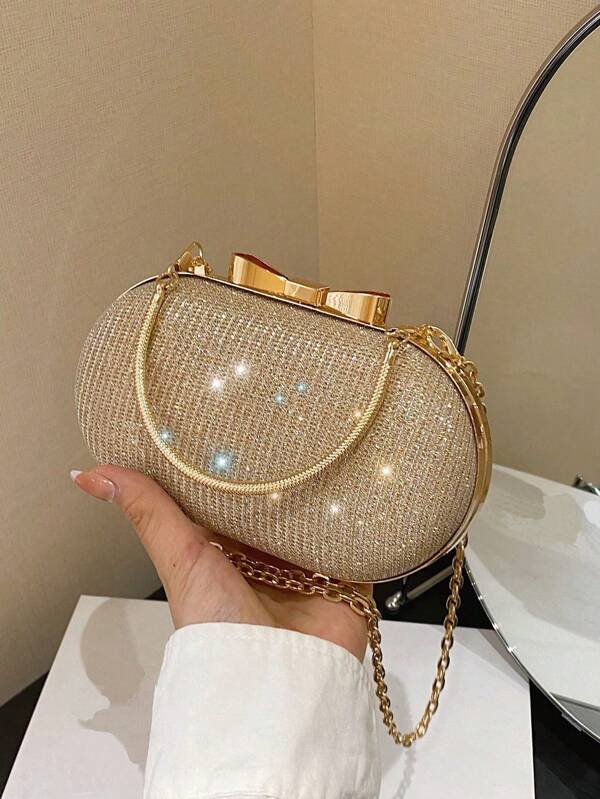 Mini Acrylic Clutch Bag With Rhinestone Decoration And Double Handles For Evening Party