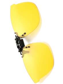 Yellow Large Frame Pc Clip-on Sunglasses For Myopia /driving /fishing /sunshade /night Vision - Yellow night vision version - View 2