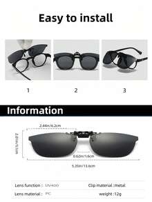 Yellow Large Frame Pc Clip-on Sunglasses For Myopia /driving /fishing /sunshade /night Vision - Yellow night vision version - View 6