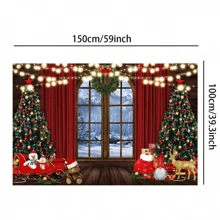 1 Miếng Giáng sinh Chụp ảnh Vải nền ( 150x100cm ) Tiệc sinh nhật Đồ trang trí Vải nền - Đỏ - Xem 2