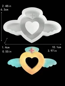 1pc Quicksand Silicone Mold Set Including 9pcs Heart & Wing & Angel Shaped Mold - White - View 3