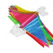 100pcs Multicolor Triangle Pennants, 50m Total Length, Outdoor Party Decoration Flags For Wedding, Birthday, Festival, Celebration,