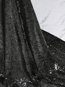 1 Miếng Mật độ Cao Đen Kim sa Chất vải Đối với Hiệu suất Quần áo , Váy dự tiệc , Khăn trải bàn , 3MM Kim sa DIY Chất liệu - màu đen - Xem 5