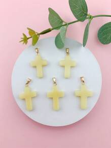 5 Cái/bộ Kính Chữ Thập Sáng Tạo Tự Làm Mặt Dây Chuyền Cho Nữ Để Tự Làm Trang Sức Làm - xanh quân đội - Xem 4