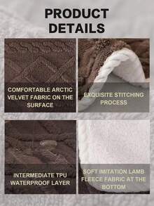 1件巧克力棕色加厚寵物毛毯,短絨絨面料適用於各種大小的貓狗冬季使用 - 巧克力棕 - 查看 2