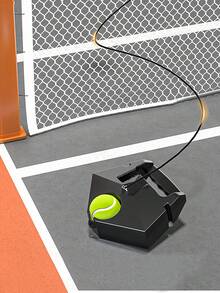 1 組單人網球訓練工具,附線籃板,適合初學者帶球拍 - 黑色 - 查看 6