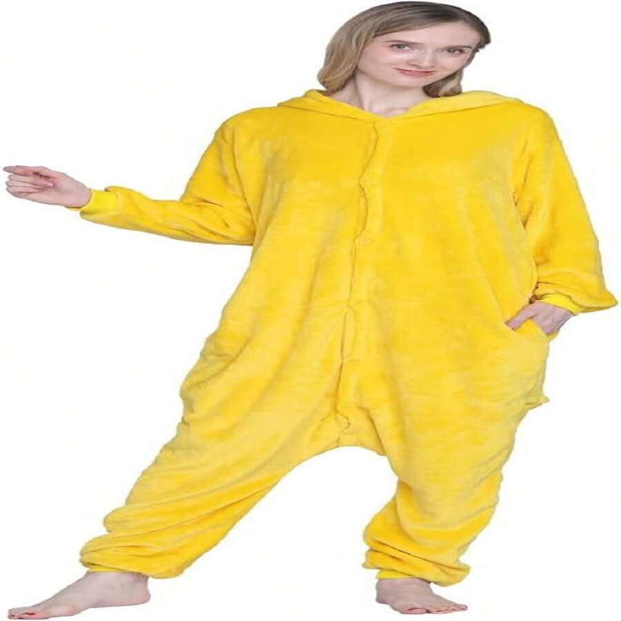 Dinosaur Pajamas Full Pajamas Romper Costume Adult Pajamas Sexsy Lady Sleepwear LEODY - Yellow - View 1