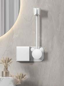 1入組浴室牆掛風筒架,配有儲物架,無需鑽孔