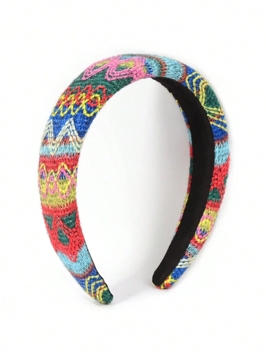 1入復古波西米亞風格寬邊海綿頭帶,非常適合沙灘、派對、跳舞、舞會裝扮