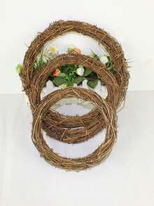 1 件聖誕花圈由藤蔓製成,有 3 種尺寸,木製工藝花圈適合 Diy 節日、婚禮裝飾