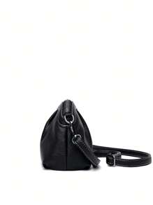 1pc Solid Color Simple Crossbody Bag For Women's Daily Use, Phone & Wallet Holder Included